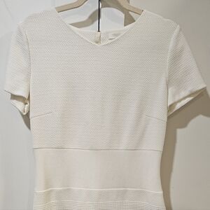 Boss Ivory Textured Midi Dress